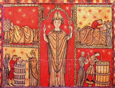 São Nicolau de Bari (têmpera no painel) de Spanish School