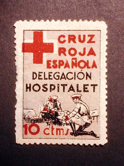 Selo comemorativo da Cruz Vermelha Espanhola (delegação do hospital) de Spanish School