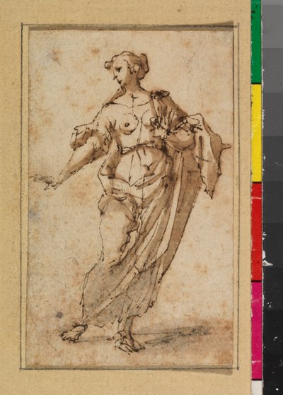 Figura feminina em pé, 1675-99 de Spanish School
