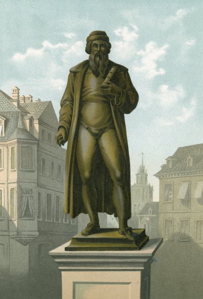 Estátua, de, Gutenberg, em, Mainz de Spanish School