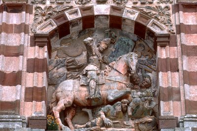 Estátua, de, um, cavaleiro, ligado, horseback de Spanish School
