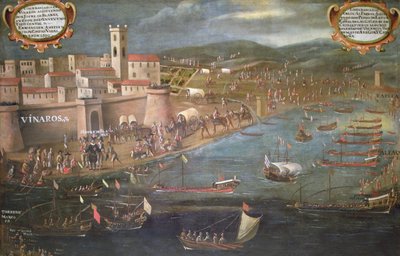 A Expulsão dos Mouros (óleo sobre tela) de Spanish School