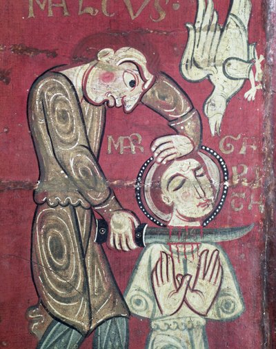 O Martírio de Santa Margarida de Antioquia, detalhe do frontal do altar do Convento de Santa Margarida de Vilaseca (tempera sobre painel de carvalho) de Spanish School