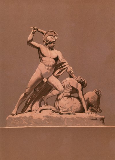 Theseus matando o minotauro de Spanish School