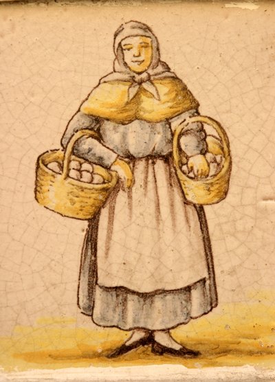 Telha representando uma camponesa (cerâmica) de Spanish School