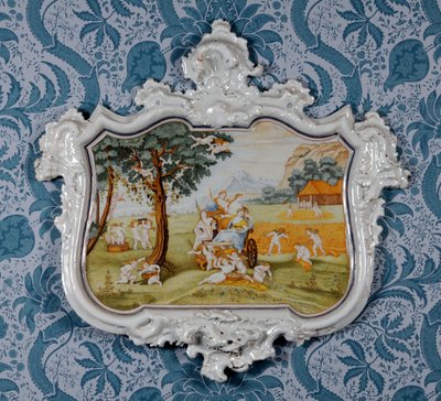 Placa de parede, Alcora Ceramic Factory, c.1750 (faiança esmaltada de estanho) de Spanish School
