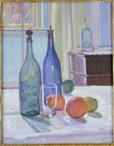 Garrafas e laranjas azuis e verdes de Spencer Frederick Gore