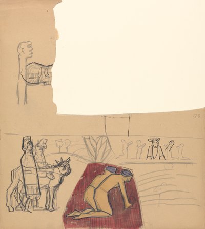 Caverna do Bezerro de Ouro: Design para um Painel Decorativo, Adoradores e Bezerro de Spencer Frederick Gore