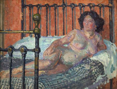 Nu na cama, c. 1910 (óleo sobre tela) de Spencer Frederick Gore