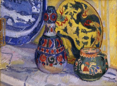 Ainda vida com figuras orientais, 1913 de Spencer Frederick Gore