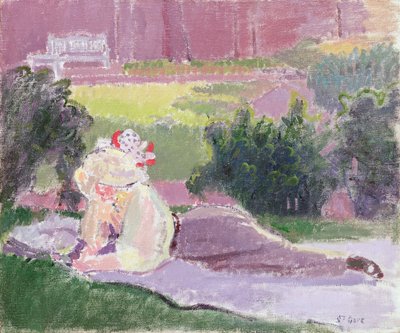 A esposa do artista no jardim da casa de Rowlandson de Spencer Frederick Gore