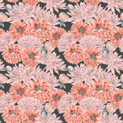 Padrão de herói Dahlia colorway 1, 2020 (lápis de grafite e digital) de Stacy Hsu