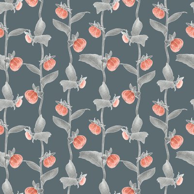 Padrão coordenado Dahlias colorway 1, 2020 (lápis de grafite e digital) de Stacy Hsu