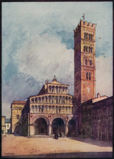 Catedrais italianas: Catedral de Lucca (lito colorido) de Stafford Leake