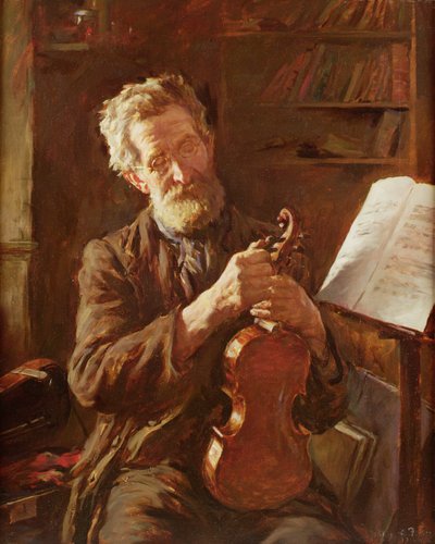 The E-String (óleo sobre tela) de Stanhope Alexander Forbes