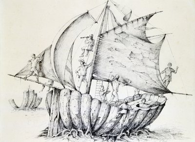 O navio, c1850-1890 de Stanislas Lepine