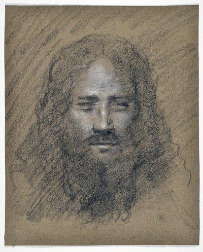 Cabeça do homem barbudo (desenho) de Stanislas Torrents y de Amat