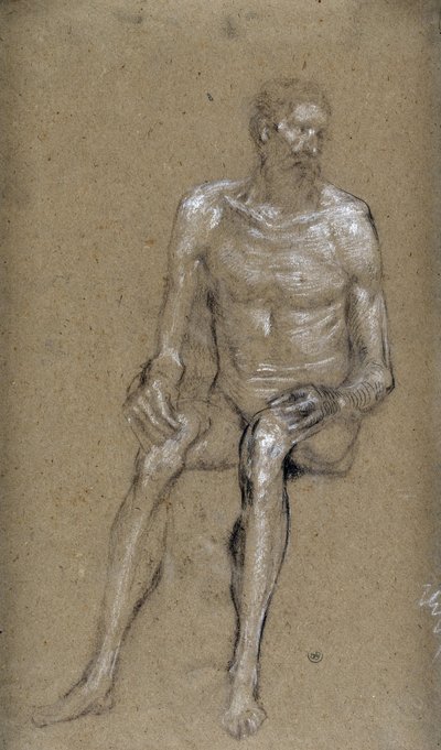 Estudo do Homem Sentado (desenho) de Stanislas Torrents y de Amat