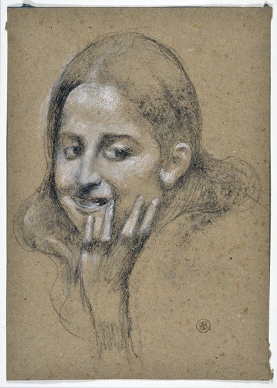 Estudo de uma menina sorridente (desenho) de Stanislas Torrents y de Amat