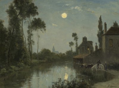 Rio enluarada, c.1866- 70 de Stanislas Victor Edouard Lepine