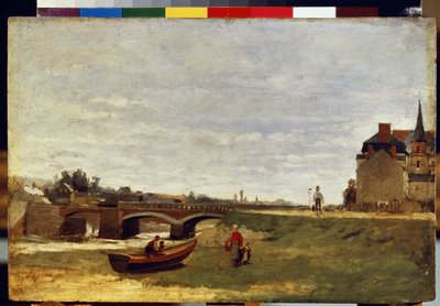 "Paisagem com ponte" Pintura de Stanislas Lepine (1836-1892) 1870 Dim. 26x39,5 cm Museu Hermitage, São Petersburgo de Stanislas Victor Edouard Lepine