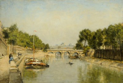 As margens do Sena na Primavera (óleo sobre tela) de Stanislas Victor Edouard Lepine