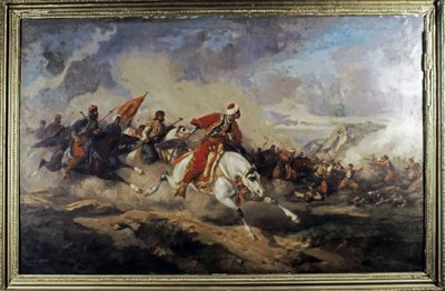 IMPÉRIO OTTOMANO: Batalha campal de Mohacs (29 de agosto de 1526) entre as forças do rei... (óleo sobre tela) de Stanislaus von Chlebowski