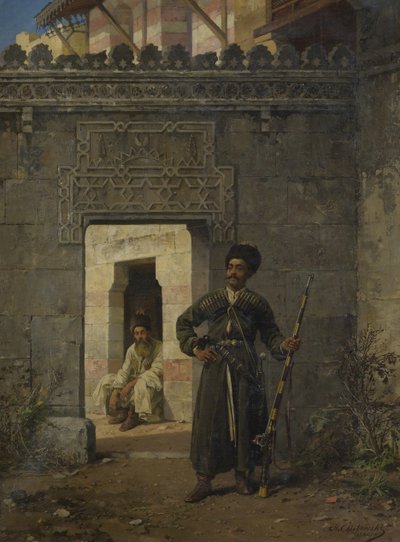 Os guardas circassianos, 1880 de Stanislav Khlebovsky