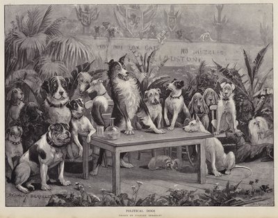 Cães Políticos (litho) de Stanley (after) Berkeley