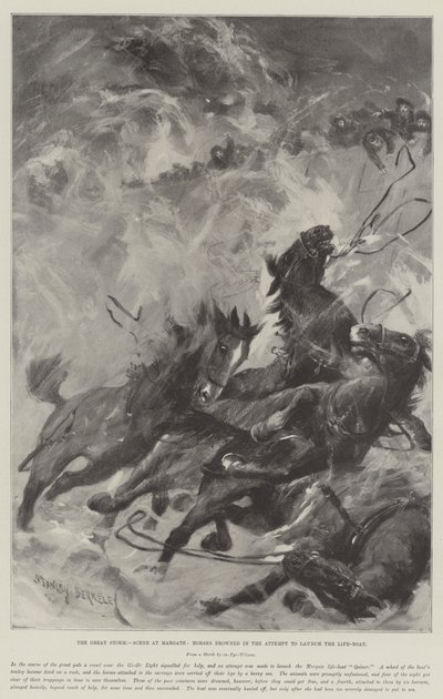 A Grande Tempestade, Cena em Margate, Cavalos afogados na Tentativa de lançar o Life-Boat de Stanley Berkeley