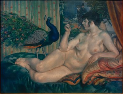 «Pavo real e mulher», 1912 de Sōtarō Yasui