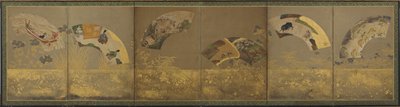 Seis fan papers: assuntos diversos, período Momoyama ou Edo, 1590-1640. de Sôtatsu
