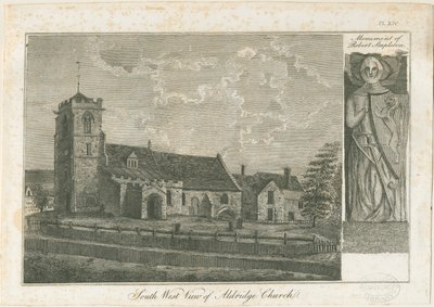 Igreja de Aldridge: gravura, nd [1762-1802] de Stebbing Shaw