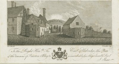 Abadia de Burton-upon-Trent: gravura, nd [c1795] (impressão) de Stebbing Shaw