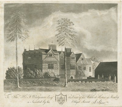 Bushbury - Moseley Old Hall: gravura em aquatinta, sd [séc. 18] de Stebbing Shaw