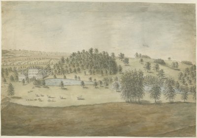 Himley Hall: pintura em aquarela, nd [1762-1798] de Stebbing Shaw