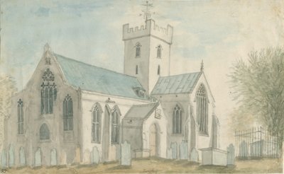 Igreja de Leigh: pintura em aquarela, sd [c 1795] de Stebbing Shaw