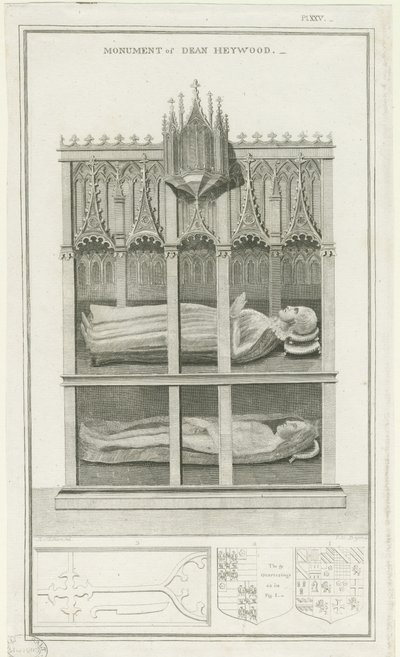 Catedral de Lichfield - Monumento a Dean Heywood: gravura, nd [1762-1798] (impressão) de Stebbing Shaw