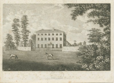 Little Onn Hall: gravura em linha, nd [1762-1802] de Stebbing Shaw