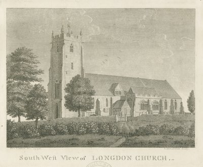 Igreja Longdon: gravura de Stebbing Shaw
