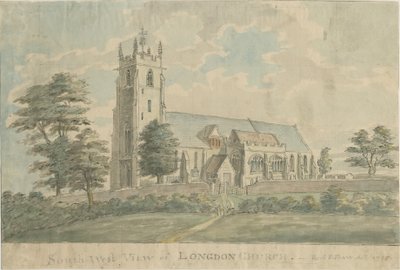 Igreja de Longdon: pintura em aquarela, 1795-6 de Stebbing Shaw