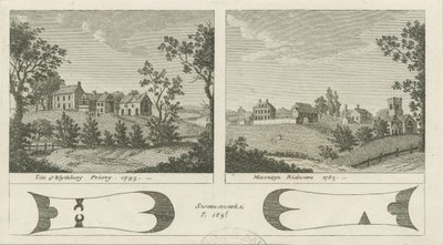 Mavesyn Ridware Hall - Gatehouse: gravura, 1785 de Stebbing Shaw