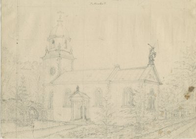 Igreja de Patshull: desenho a lápis, nd [1762-1802] de Stebbing Shaw