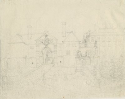 Patshull House: desenho a lápis, nd [ 1762-1802] de Stebbing Shaw