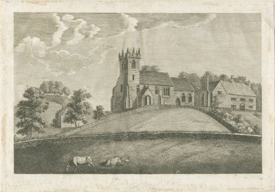 Sandon Church and Parsonage: engraving, nd [1797] (impressão) de Stebbing Shaw