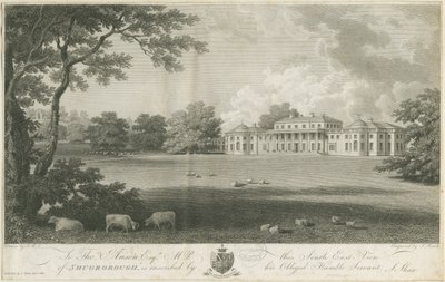 Shugborough Hall: gravura, nd [c 1802] (impressão) de Stebbing Shaw