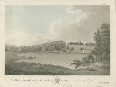 Soho - Casa de [Matthew Boulton]: gravura, sd [c 1798] (impressão) de Stebbing Shaw