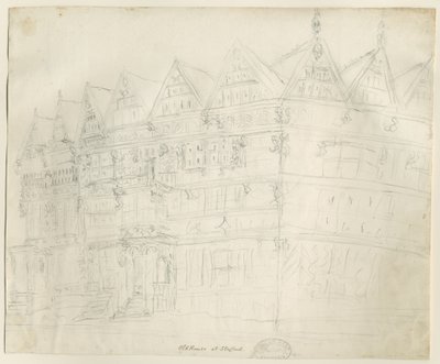 Stafford - Antiga "Casa Alta": desenho a lápis, nd [1794] de Stebbing Shaw