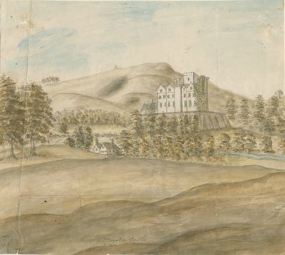 Castelo de Stourton: pintura em aquarela, nd [1762-1798] de Stebbing Shaw