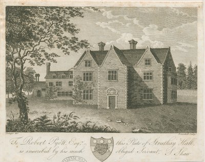 Streethay Hall: gravura, sd [final do século 18] (impressão) de Stebbing Shaw